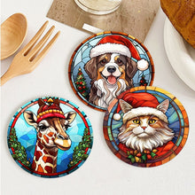 Load image into Gallery viewer, Paint by numbers 4" Coasters (6 pieces) - Christmas Critters
