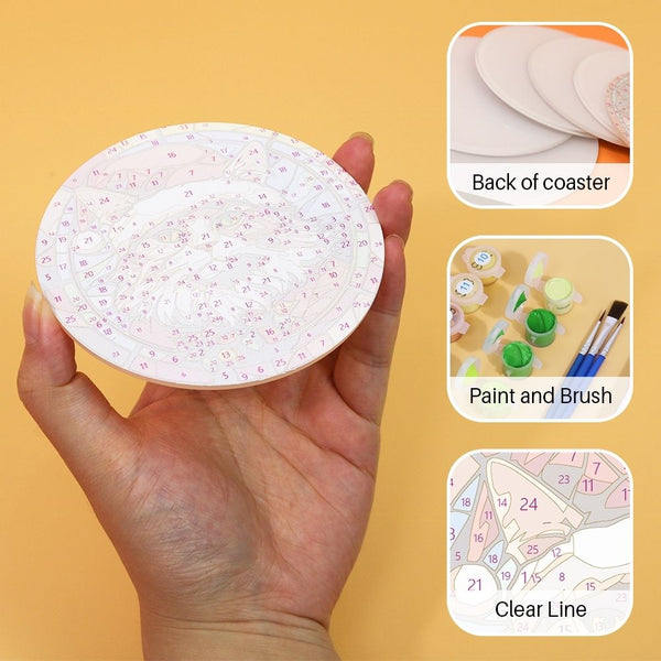 Paint by numbers 6" Coasters (6 pieces) - Christmas Critters