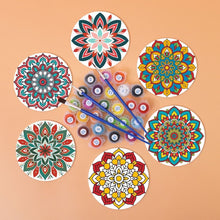 Load image into Gallery viewer, Paint by numbers 4" Coasters (6 pieces) - Colorful Coasters Mandala