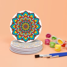 Load image into Gallery viewer, Paint by numbers 4" Coasters (6 pieces) - Colorful Coasters Mandala