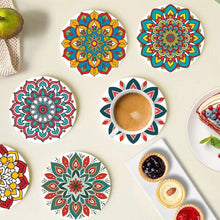 Load image into Gallery viewer, Paint by numbers 4" Coasters (6 pieces) - Colorful Coasters Mandala