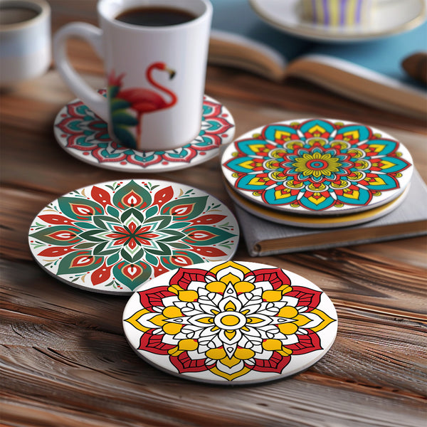 Paint by numbers 6" Coasters (6 pieces) - Colorful Coasters Mandala