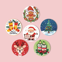 Load image into Gallery viewer, Paint by numbers 6" Coasters (6 pieces) - Handmade Christmas