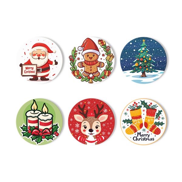 Paint by numbers 6" Coasters (6 pieces) - Handmade Christmas