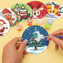 Load image into Gallery viewer, Paint by numbers 4" Coasters (6 pieces) - Handmade Christmas