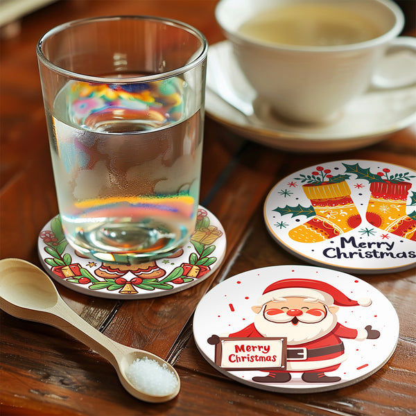 Paint by numbers 6" Coasters (6 pieces) - Handmade Christmas