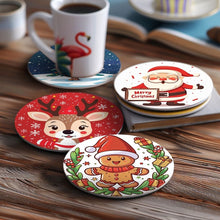 Load image into Gallery viewer, Paint by numbers 4" Coasters (6 pieces) - Handmade Christmas