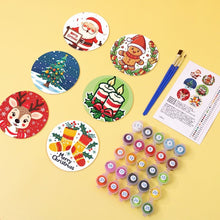 Load image into Gallery viewer, Paint by numbers 4" Coasters (6 pieces) - Handmade Christmas