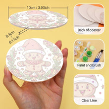 Load image into Gallery viewer, Paint by numbers 4" Coasters (6 pieces) - Handmade Christmas