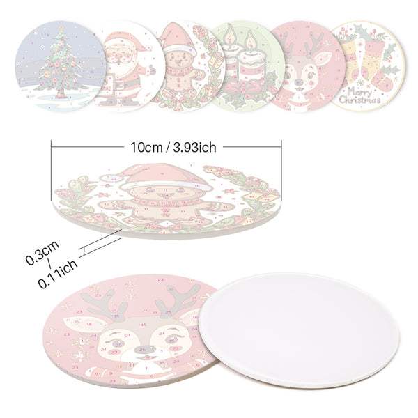 Paint by numbers 6" Coasters (6 pieces) - Handmade Christmas
