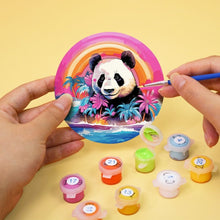 Load image into Gallery viewer, Paint by numbers 4" Coasters (6 pieces) - Wildlife Series with Panda, Raccoon and Seal