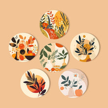 Load image into Gallery viewer, Paint by numbers 6" Coasters (6 pieces) - Modern Botanical Design