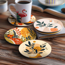 Load image into Gallery viewer, Paint by numbers 6" Coasters (6 pieces) - Modern Botanical Design