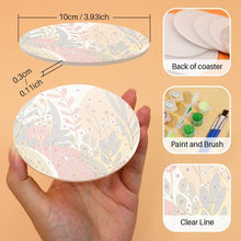 Load image into Gallery viewer, Paint by numbers 6" Coasters (6 pieces) - Modern Botanical Design