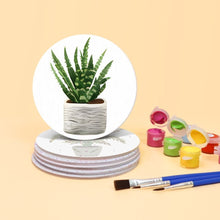 Load image into Gallery viewer, Paint by numbers 6" Coasters (6 pieces) - Monstera and Fern