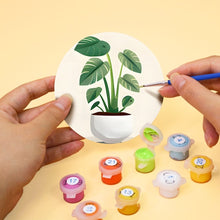 Load image into Gallery viewer, Paint by numbers 6" Coasters (6 pieces) - Monstera and Fern