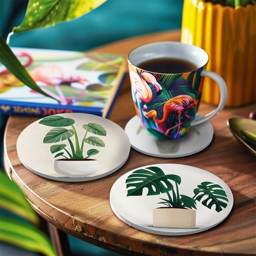 Paint by numbers 6" Coasters (6 pieces) - Monstera and Fern