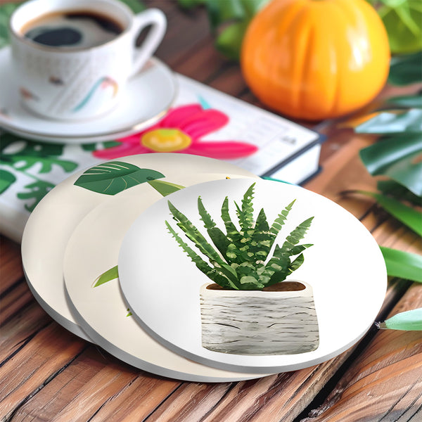 Paint by numbers 6" Coasters (6 pieces) - Monstera and Fern