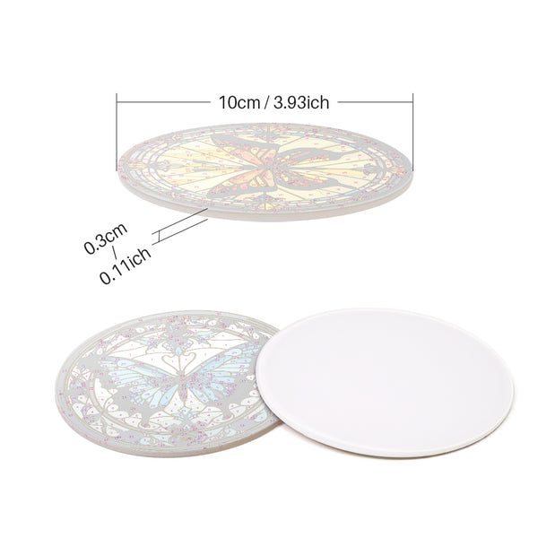 Paint by numbers 6" Coasters (4 pieces) - Vibrant Wings: A Butterfly Quartet