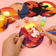 Load image into Gallery viewer, Paint by numbers 4" Coasters (6 pieces) - Sunset Scene