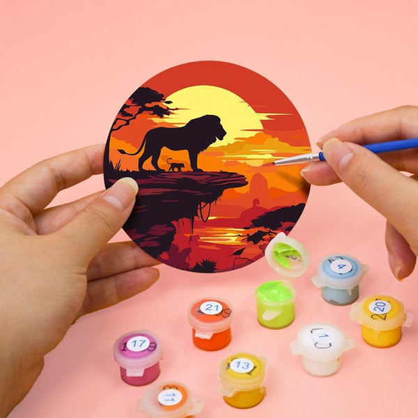 Paint by numbers 6" Coasters (6 pieces) - Sunset Scene