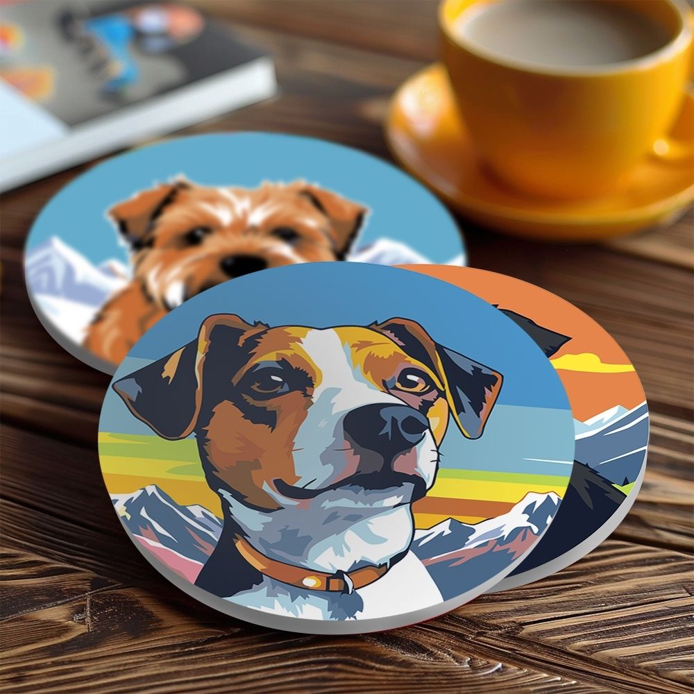 Paint by numbers 6" Coasters (6 pieces) - Cute Dogs