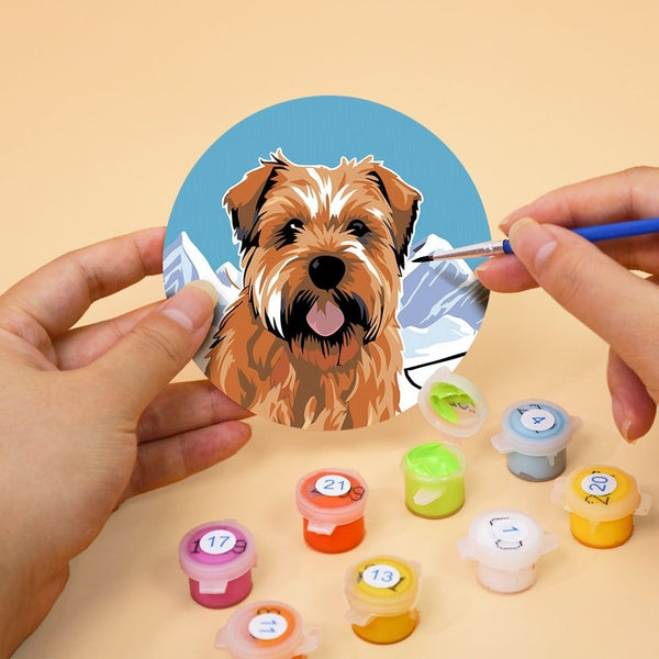 Paint by numbers 6" Coasters (6 pieces) - Cute Dogs