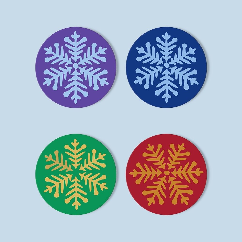 Paint by numbers 6" Coasters (4 pieces) - Snowflake