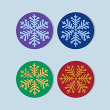 Load image into Gallery viewer, Paint by numbers 6" Coasters (4 pieces) - Snowflake