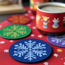 Load image into Gallery viewer, Paint by numbers 4" Coasters (4 pieces) - Snowflake