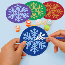 Load image into Gallery viewer, Paint by numbers 4" Coasters (4 pieces) - Snowflake
