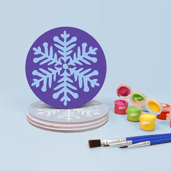 Paint by numbers 6" Coasters (4 pieces) - Snowflake
