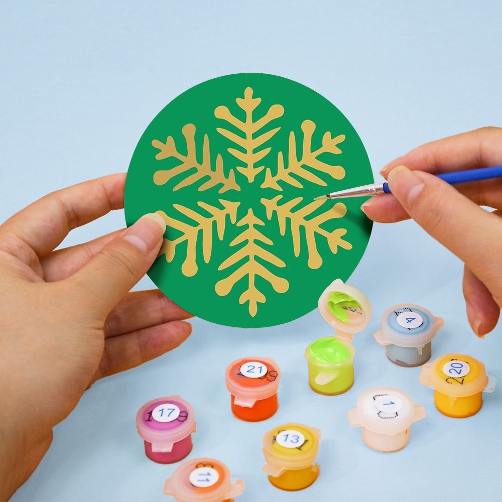 Paint by numbers 6" Coasters (4 pieces) - Snowflake