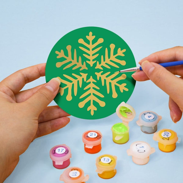 Paint by numbers 6" Coasters (4 pieces) - Snowflake