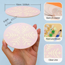 Load image into Gallery viewer, Paint by numbers 4" Coasters (4 pieces) - Snowflake