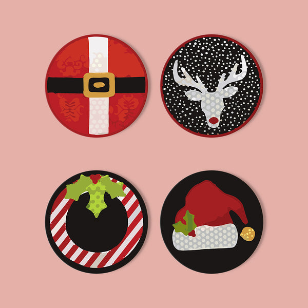 Paint by numbers 6" Coasters (4 pieces) - Creative Christmas Gift
