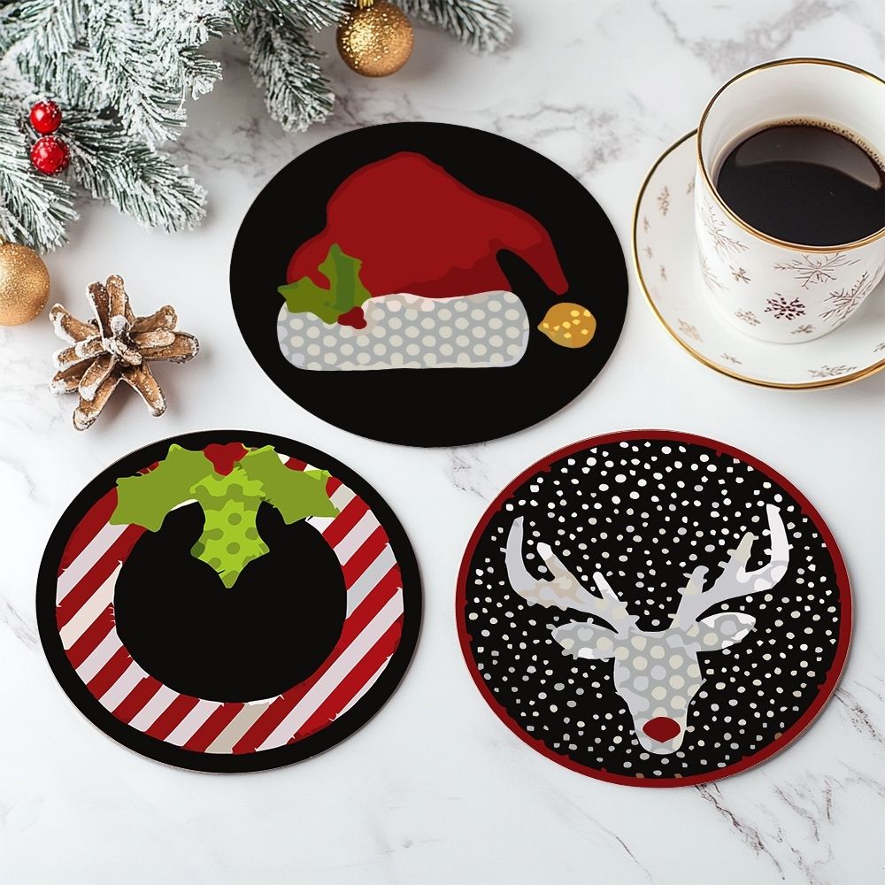 Paint by numbers 6" Coasters (4 pieces) - Creative Christmas Gift