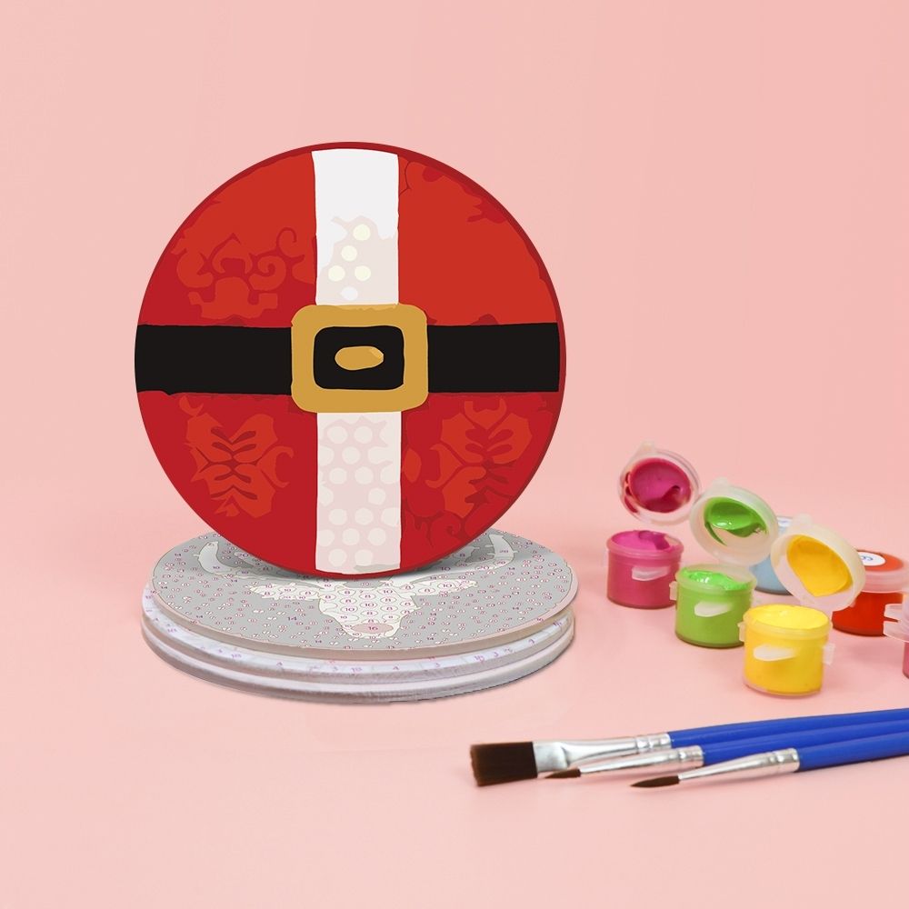 Paint by numbers 6" Coasters (4 pieces) - Creative Christmas Gift