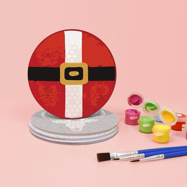 Paint by numbers 6" Coasters (4 pieces) - Creative Christmas Gift