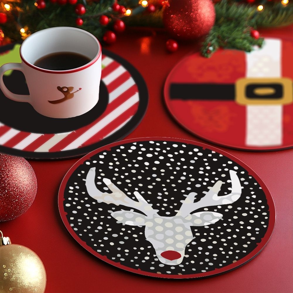 Paint by numbers 6" Coasters (4 pieces) - Creative Christmas Gift