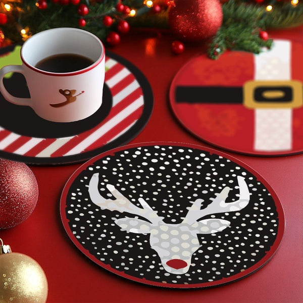 Paint by numbers 6" Coasters (4 pieces) - Creative Christmas Gift