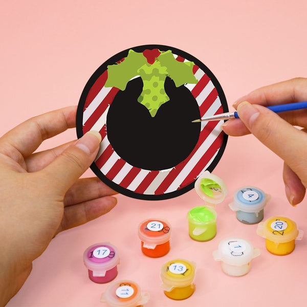 Paint by numbers 6" Coasters (4 pieces) - Creative Christmas Gift