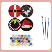 Load image into Gallery viewer, Paint by numbers 4" Coasters (4 pieces) - Creative Christmas Gift