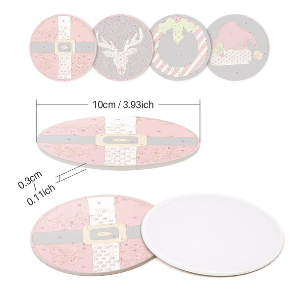Paint by numbers 6" Coasters (4 pieces) - Creative Christmas Gift