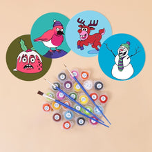 Load image into Gallery viewer, Paint by numbers 4" Coasters (4 pieces) - Creative Christmas Gift 1