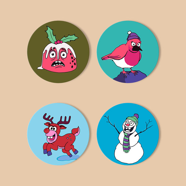 Paint by numbers 6" Coasters (4 pieces) - Creative Christmas Gift 1