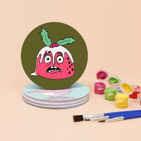 Paint by numbers 6" Coasters (4 pieces) - Creative Christmas Gift 1