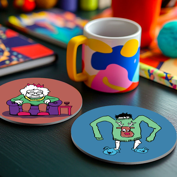 Paint by numbers 6" Coasters (4 pieces) - Creative Christmas Gift 2