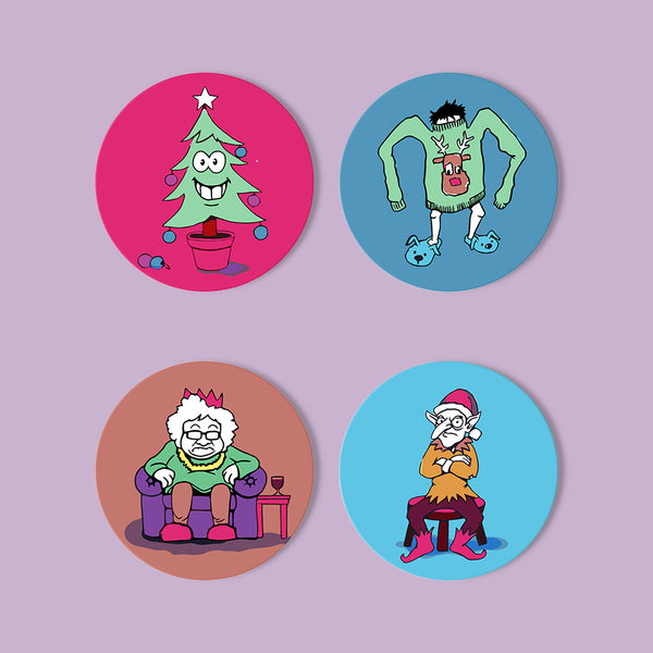Paint by numbers 6" Coasters (4 pieces) - Creative Christmas Gift 2