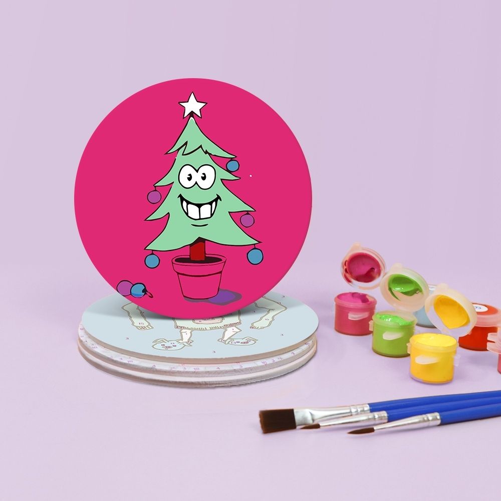 Paint by numbers 6" Coasters (4 pieces) - Creative Christmas Gift 2